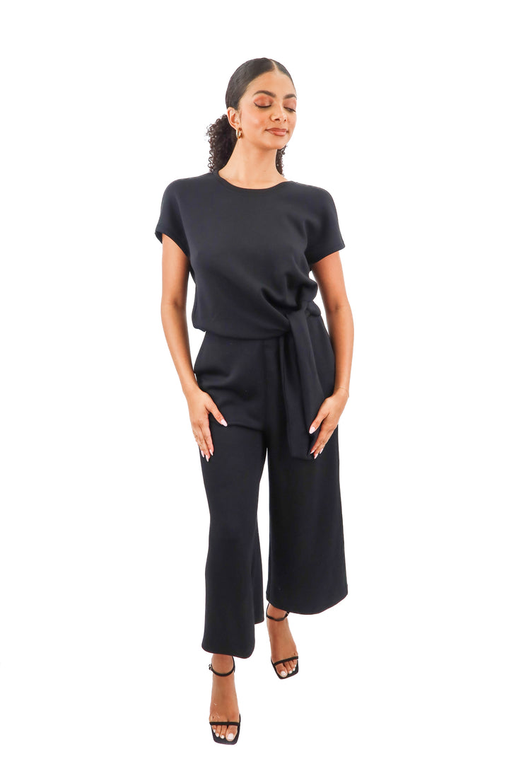 Spanx black tie waist jumpsuit NWT - NK (M; retail $148)