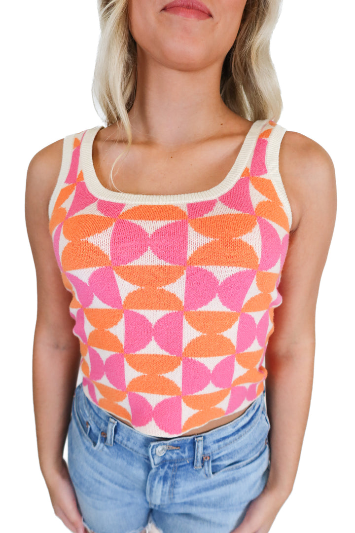 pink lily pink and orange knit tank (s)