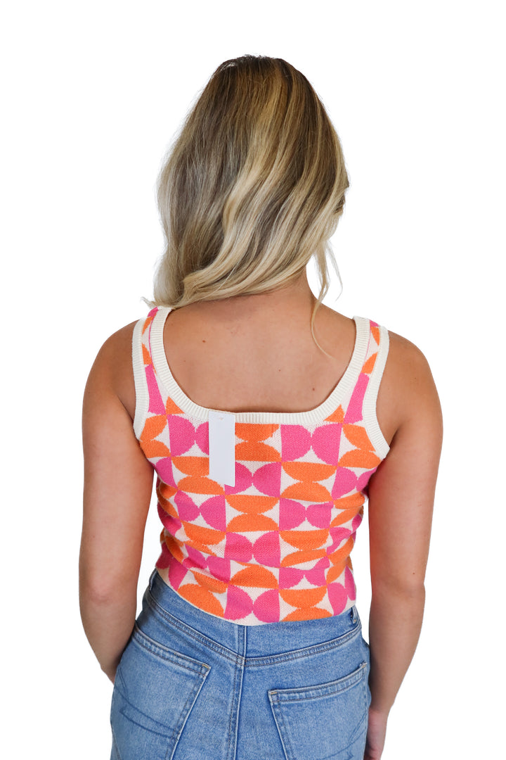 pink lily pink and orange knit tank (s)