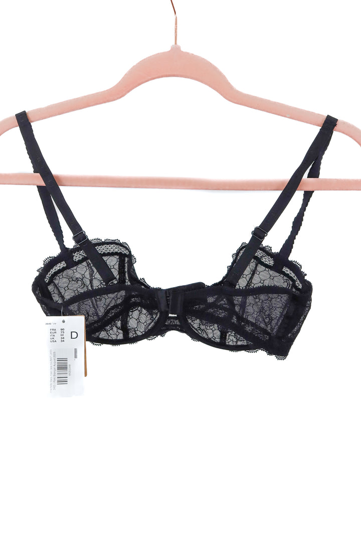 chantelle black mesh lace bra NWT (34D)