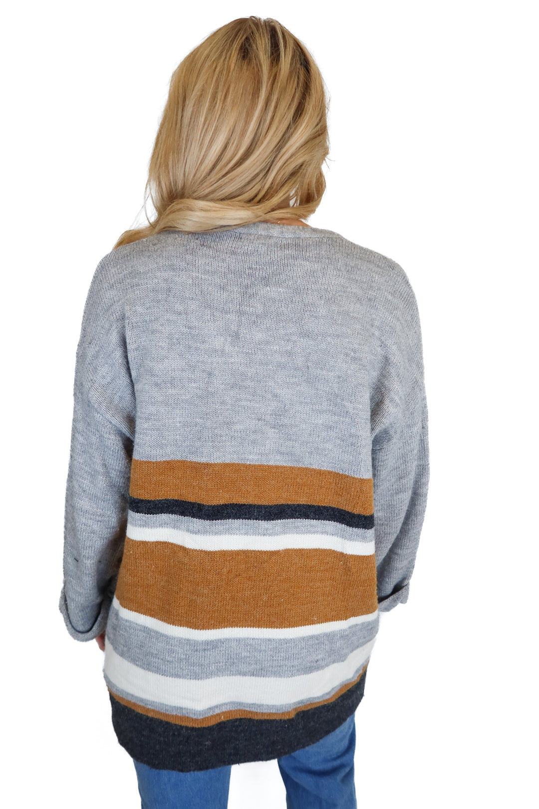 main strip long striped cardigan (s)