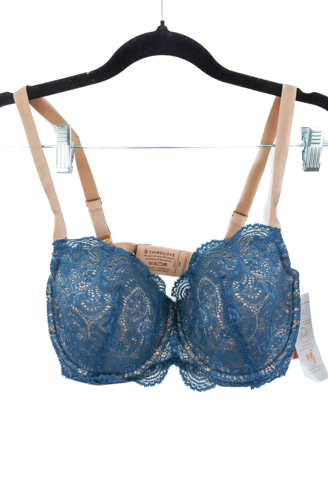 third love teal lace bra NWT (34E)