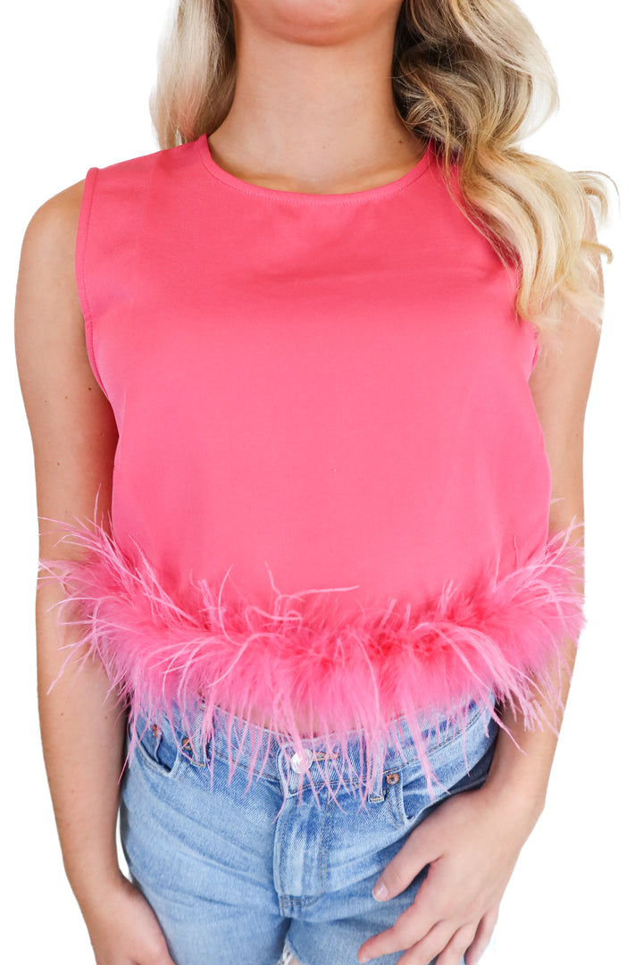 Le Lis pink feather top (s)