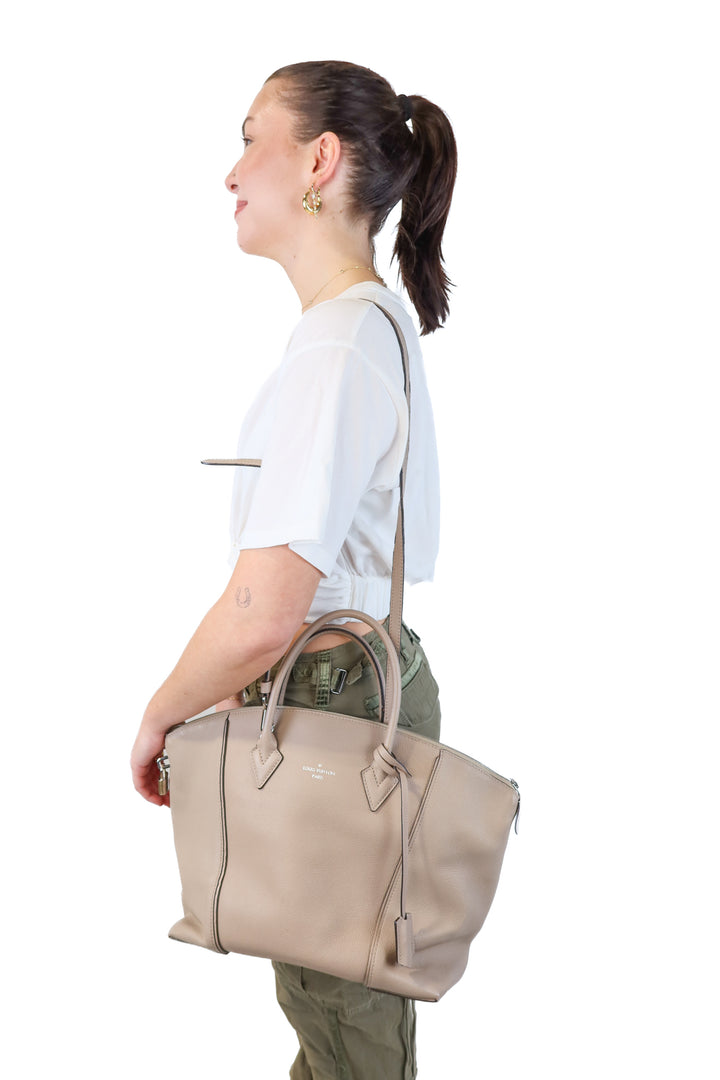 SOLD Louis Vuitton Soft Lockit MM Bag in Galet (retail $4,200)