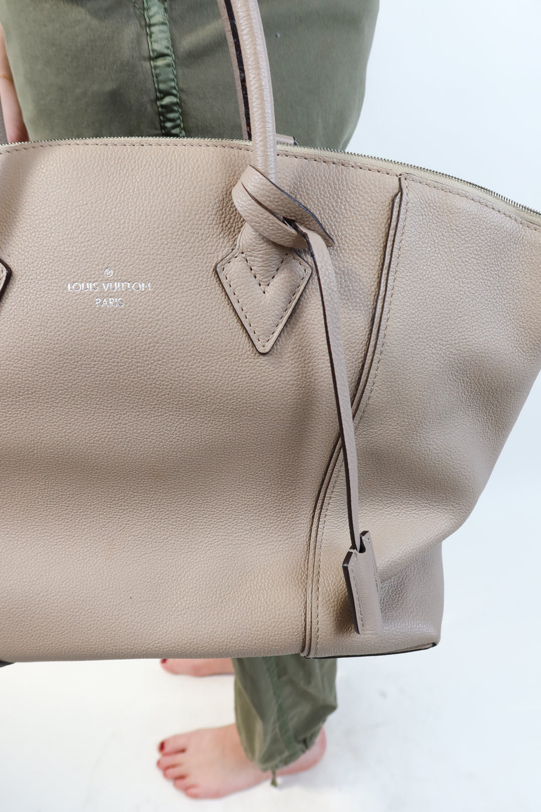 SOLD Louis Vuitton Soft Lockit MM Bag in Galet (retail $4,200)