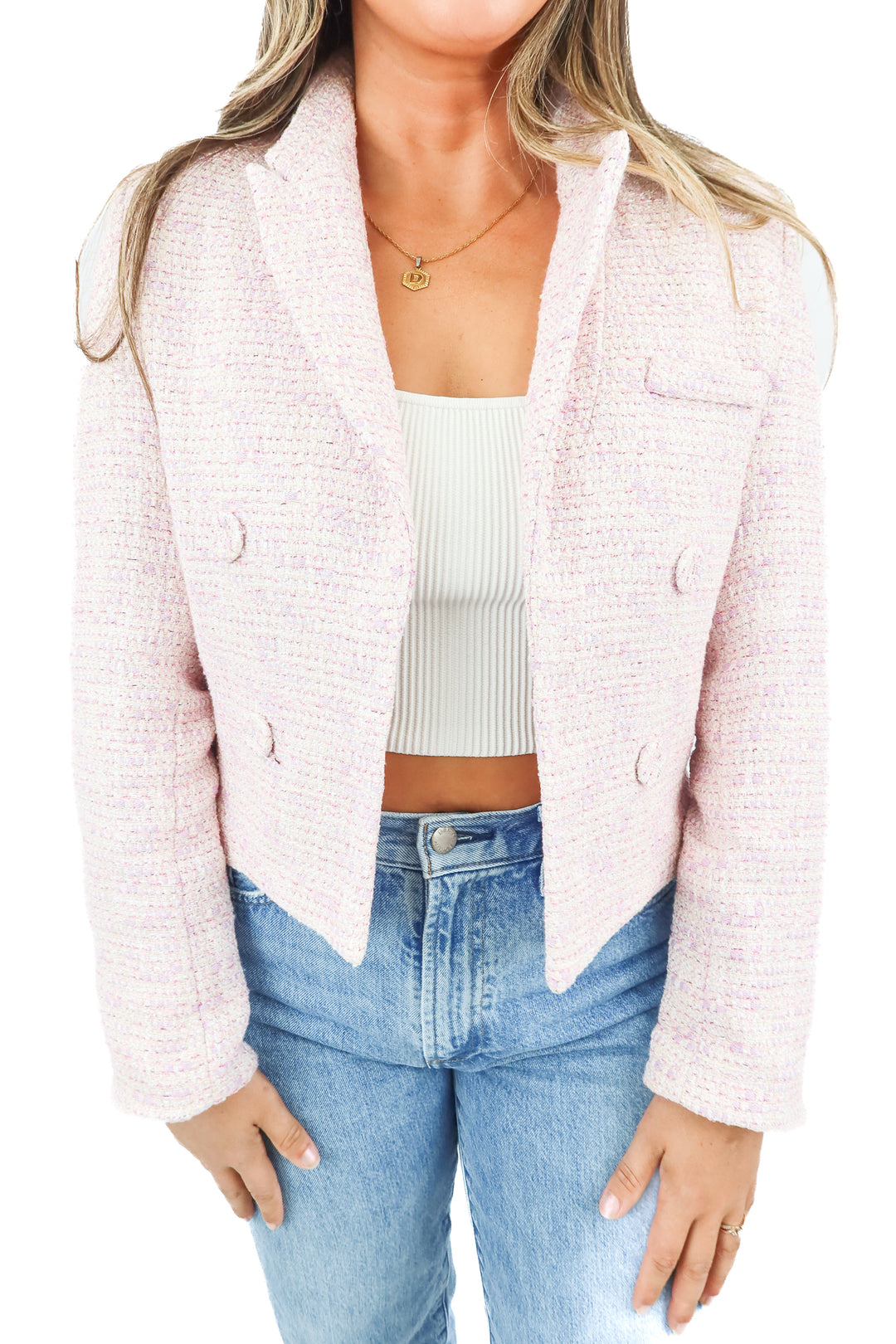 heartloom pink woven blazer NWT (m; retail $188)