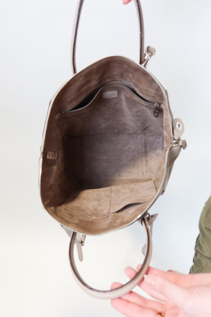 SOLD Louis Vuitton Soft Lockit MM Bag in Galet (retail $4,200)