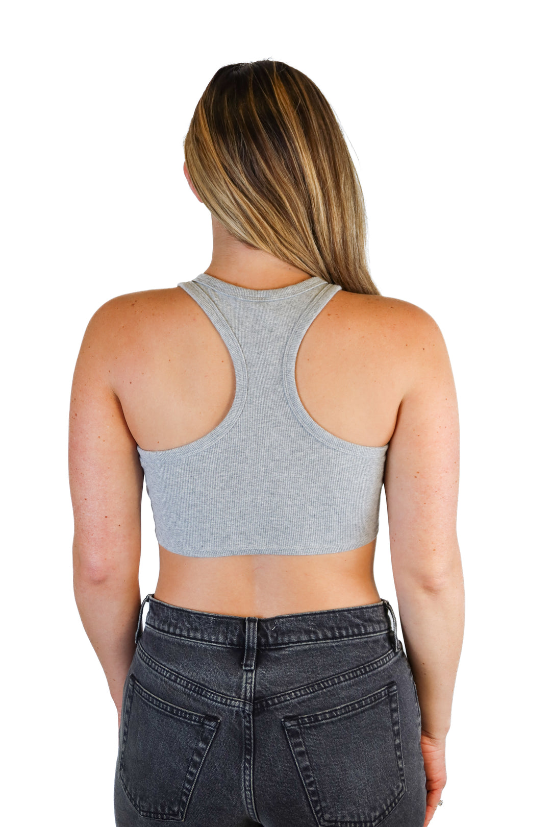 Alo gray ribbed tank (S)