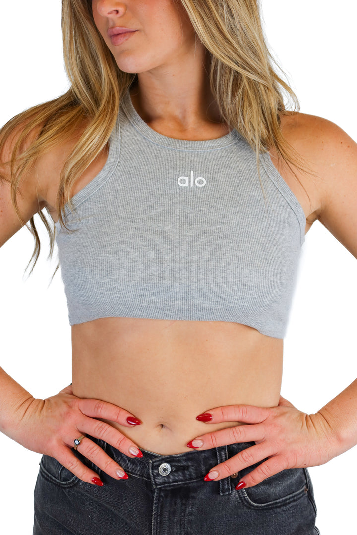 Alo gray ribbed tank (S)