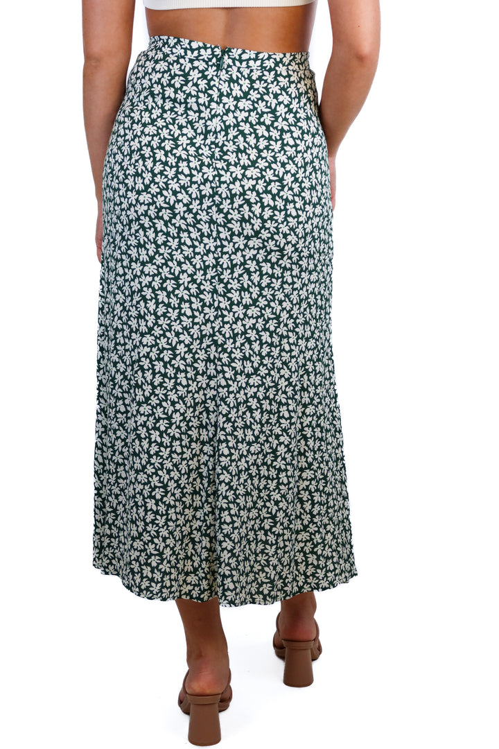Reformation green/white floral skirt (4; retail $178)