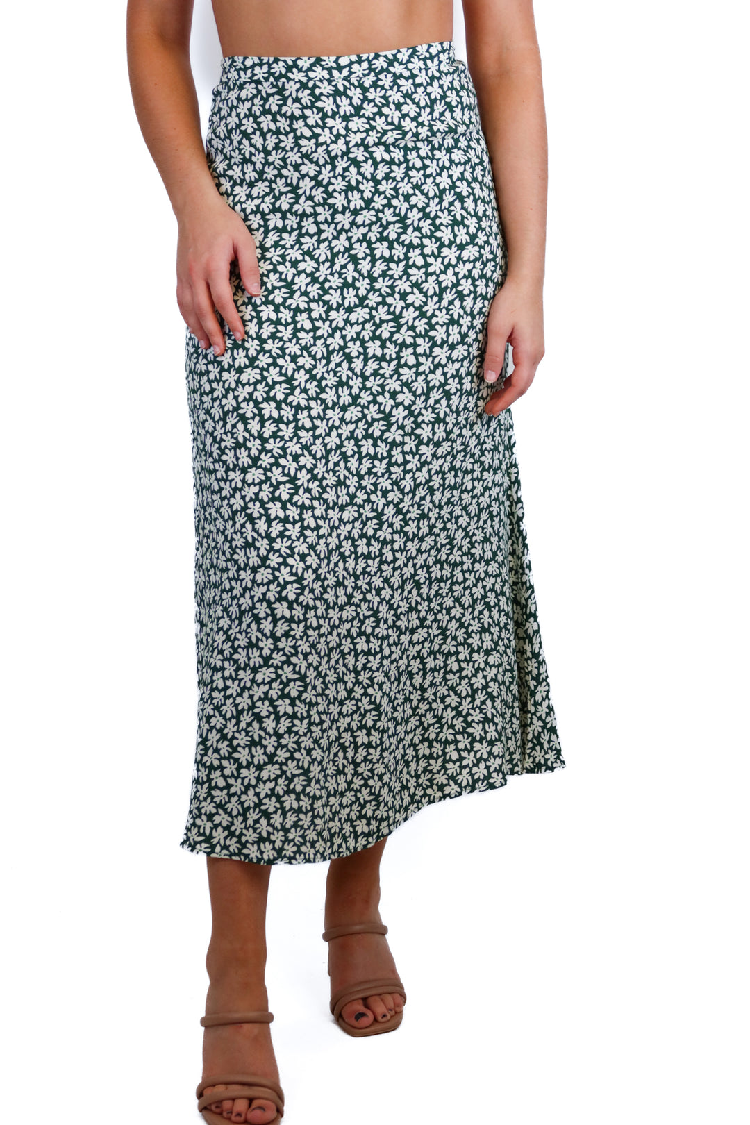 Reformation green/white floral skirt (4; retail $178)