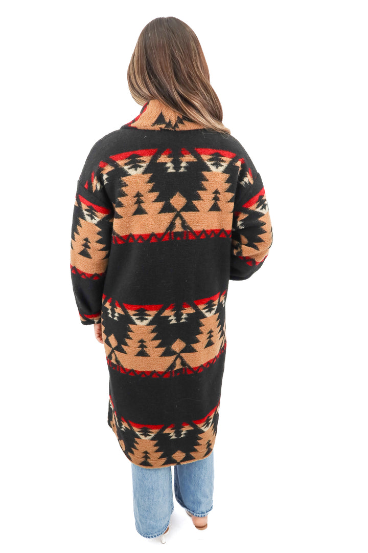 xirena black aztec print coat (S; retail $695)