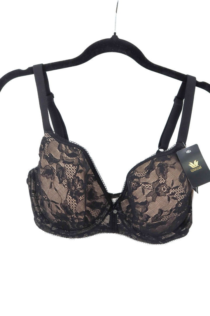 wacoal black lace no padding bra (34DD)