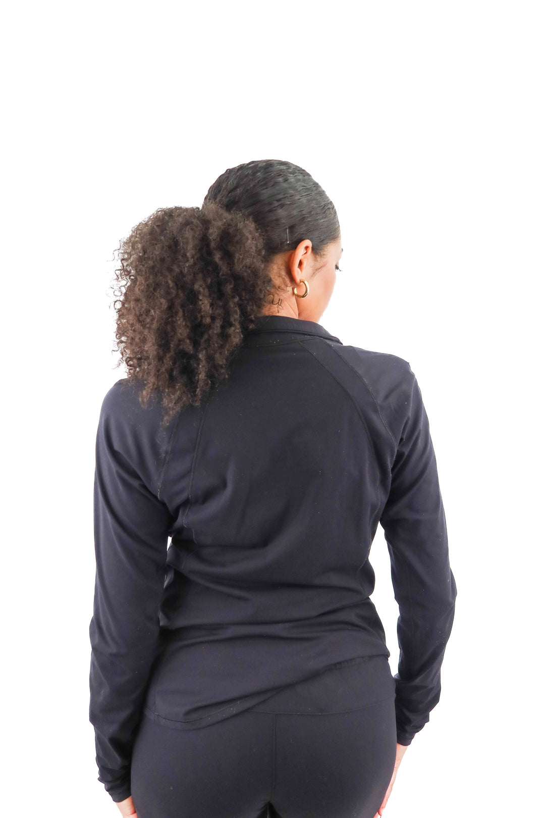 spanx black full zip active jacket (M)