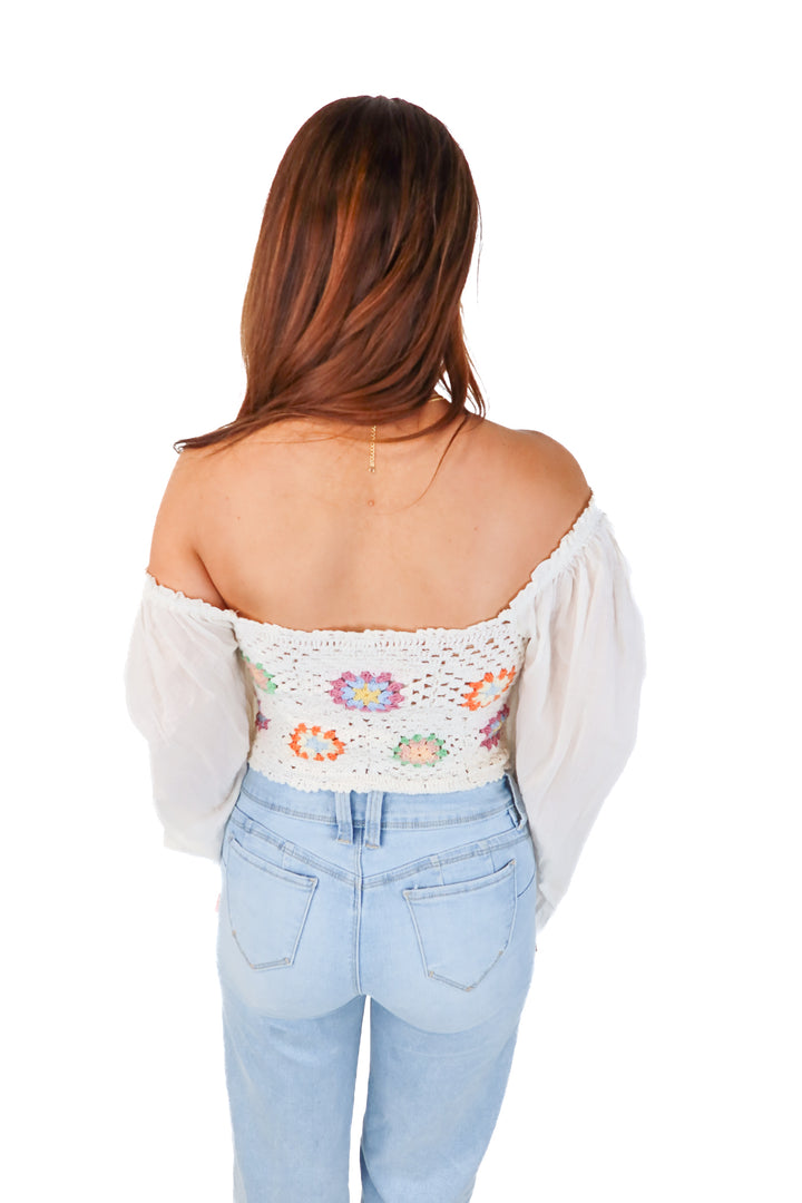 aerie colorful crochet top (s)