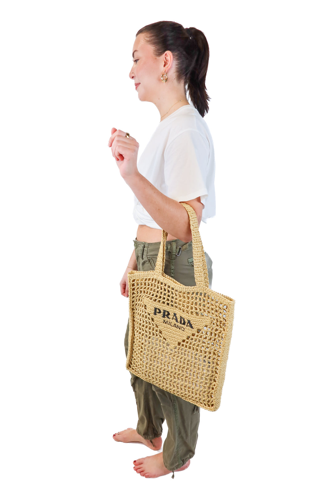 Prada crochet tote bag (retails for $2,050)