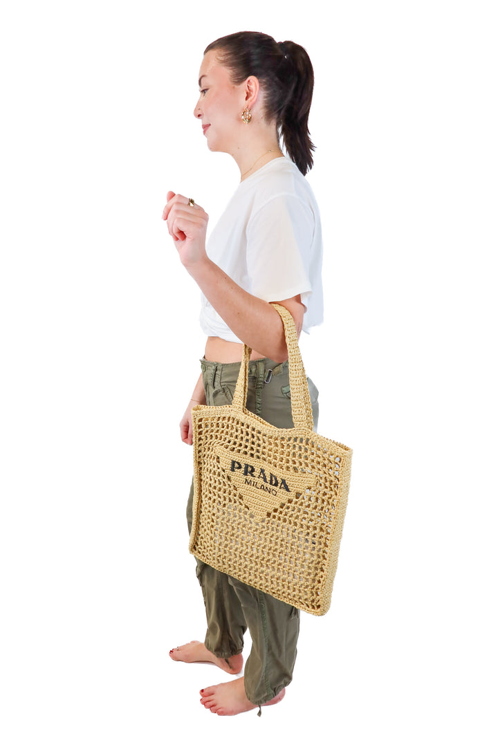 Prada crochet tote bag (retails for $2,050)