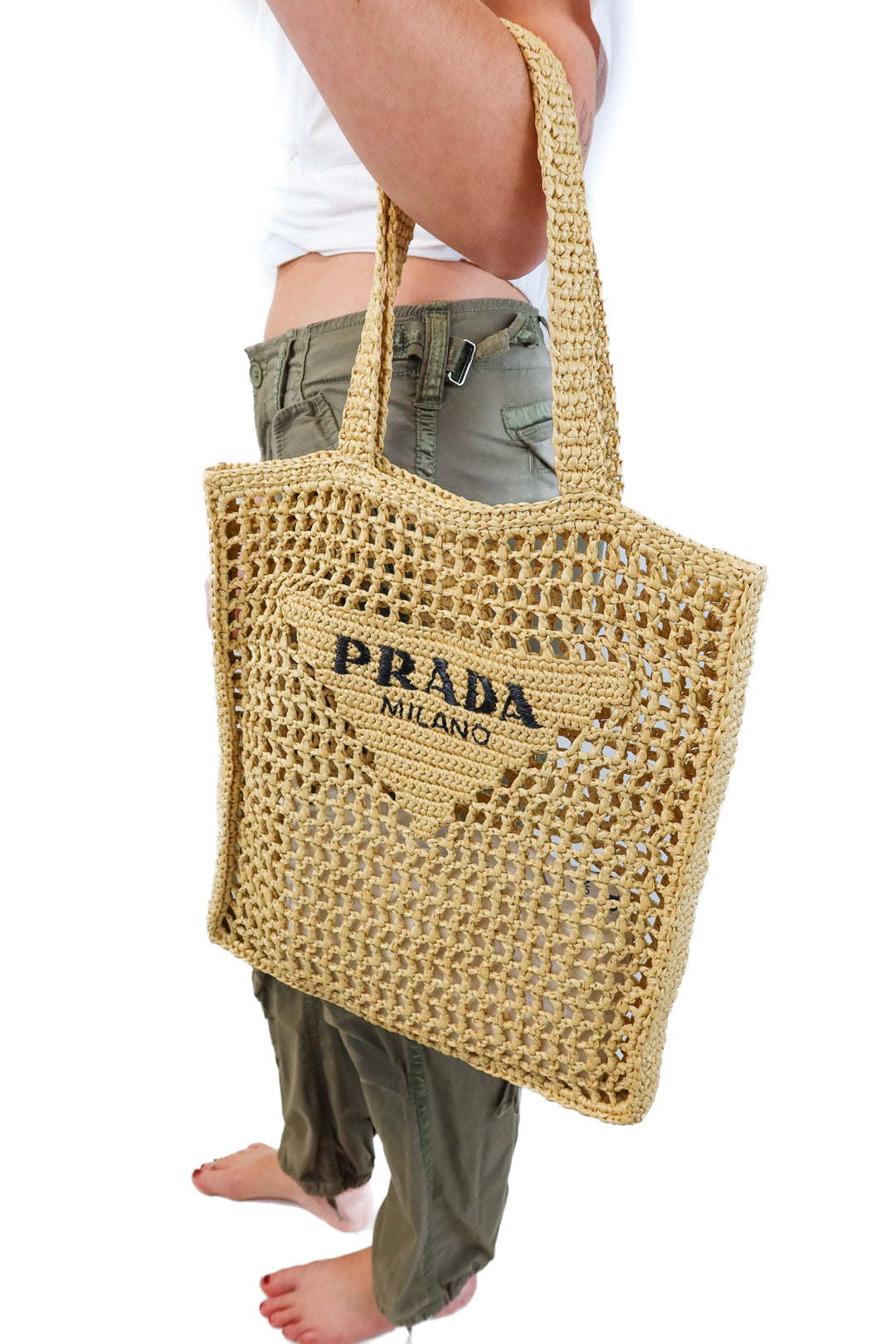 Prada crochet tote bag (retails for $2,050)