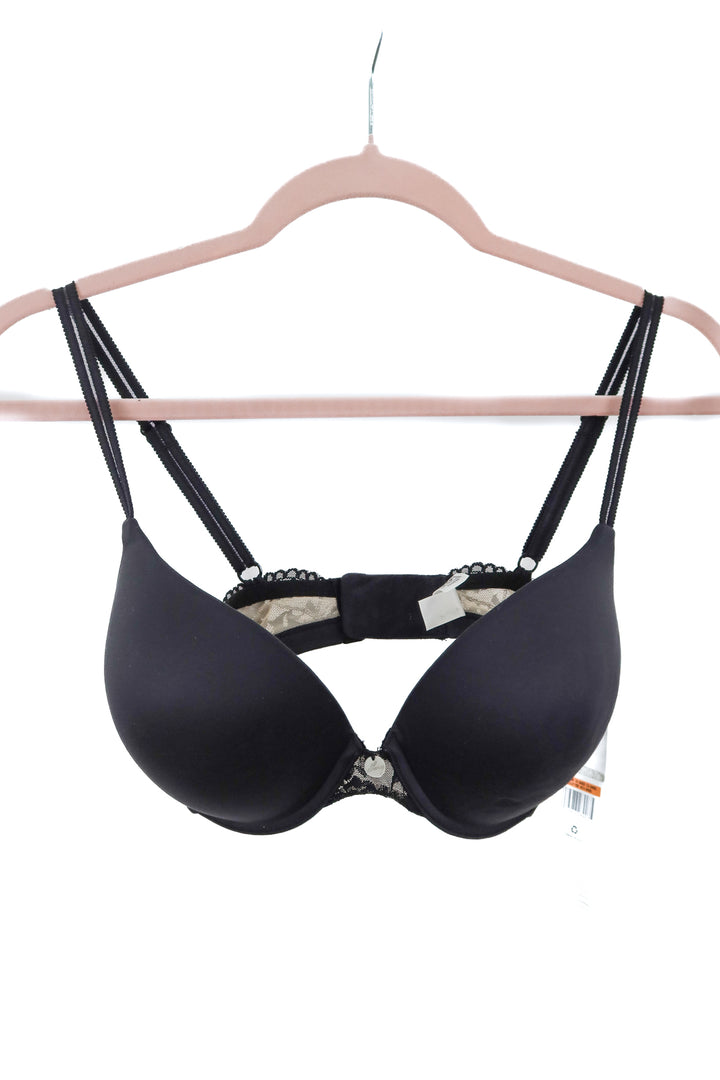 DKNY black lace push up bra NWT (34DD)
