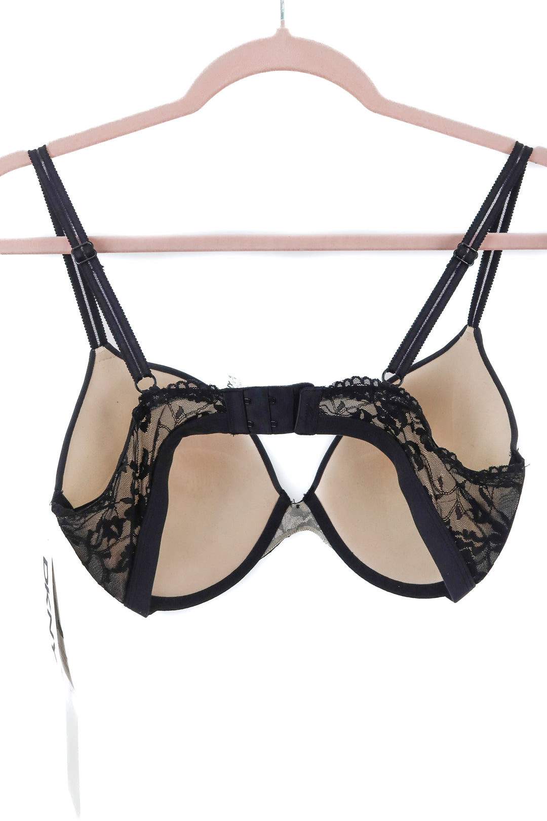 DKNY black lace push up bra NWT (34DD)