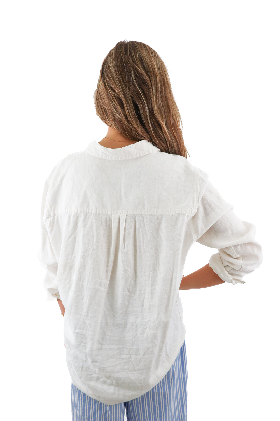 universal threads linen button up (L)