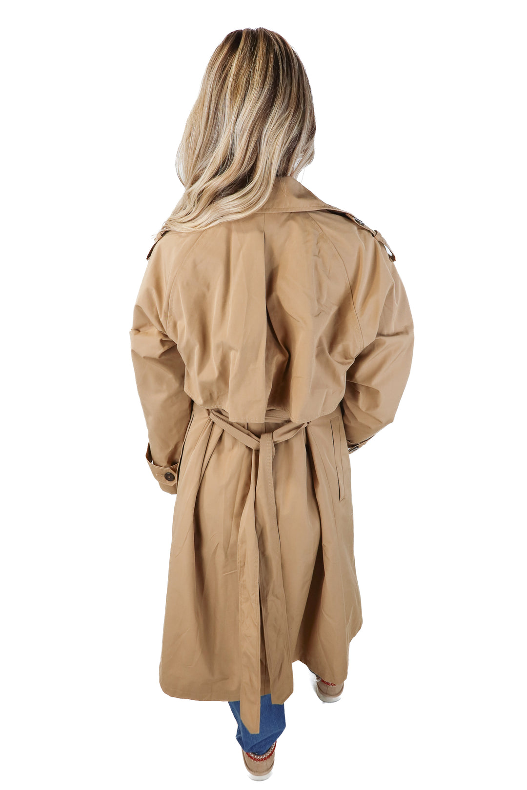 abercrombie & fitch brown trench coat (xs; retail $140)
