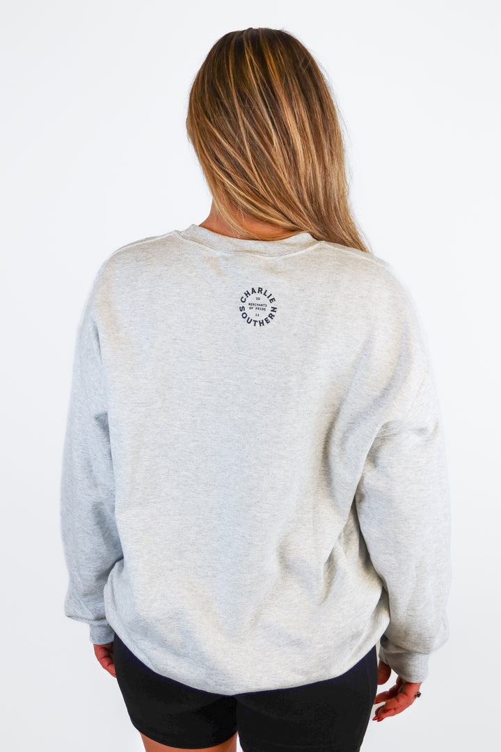 Custom gray "I Love Cowboys" sweatshirt (L)