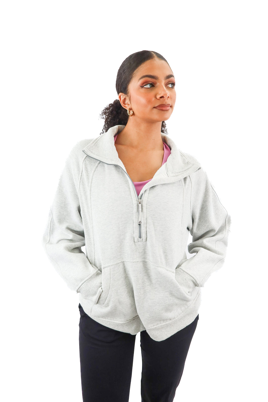 Lululemon grey half zip sweatshirt (M/L)