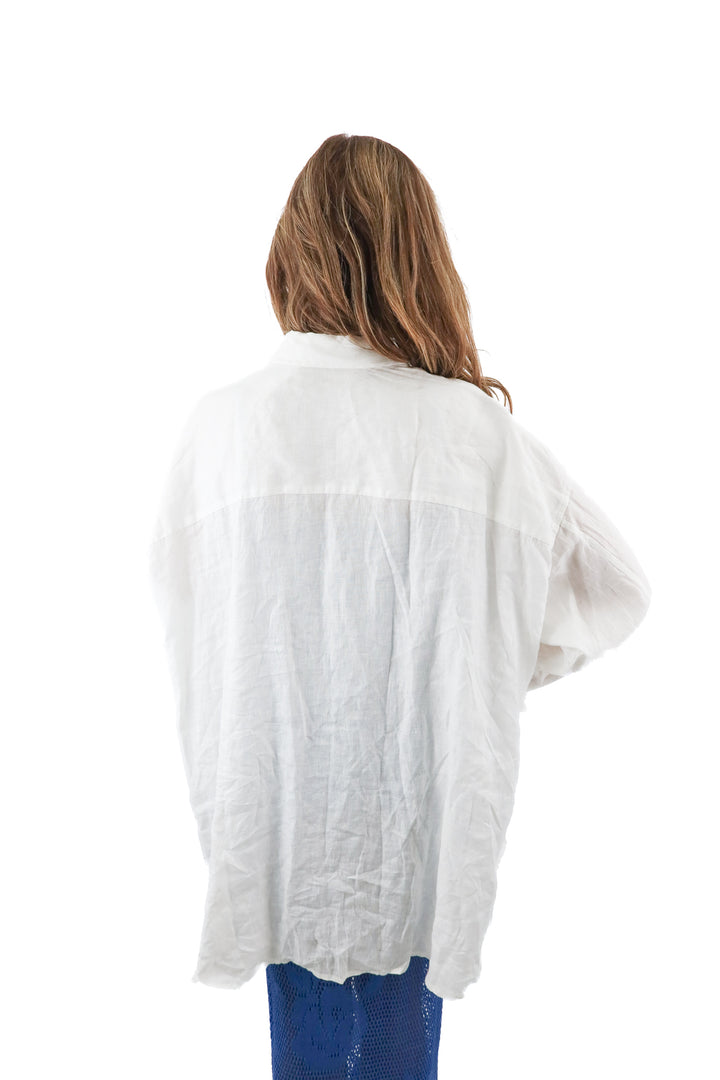 wilfred linen white button up top (L; retail $98)