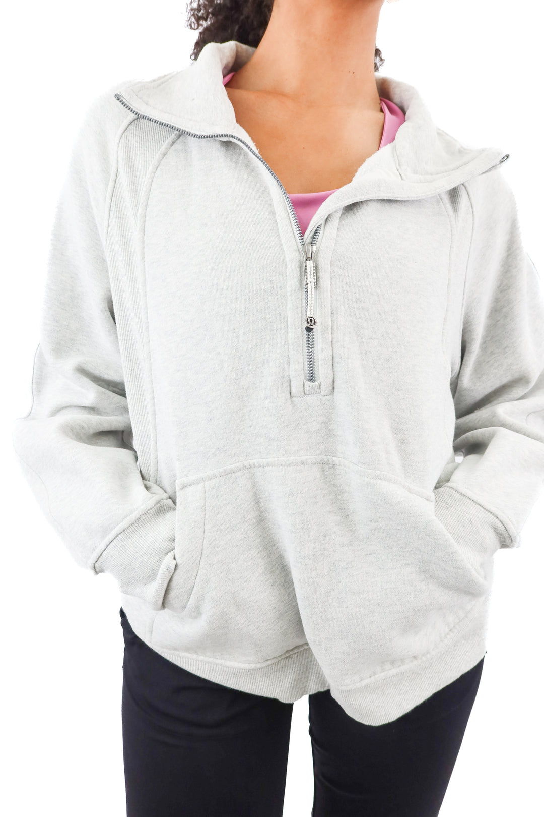 Lululemon grey half zip sweatshirt (M/L)