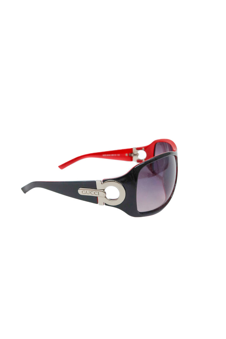 gucci black/red/silver sunglasses