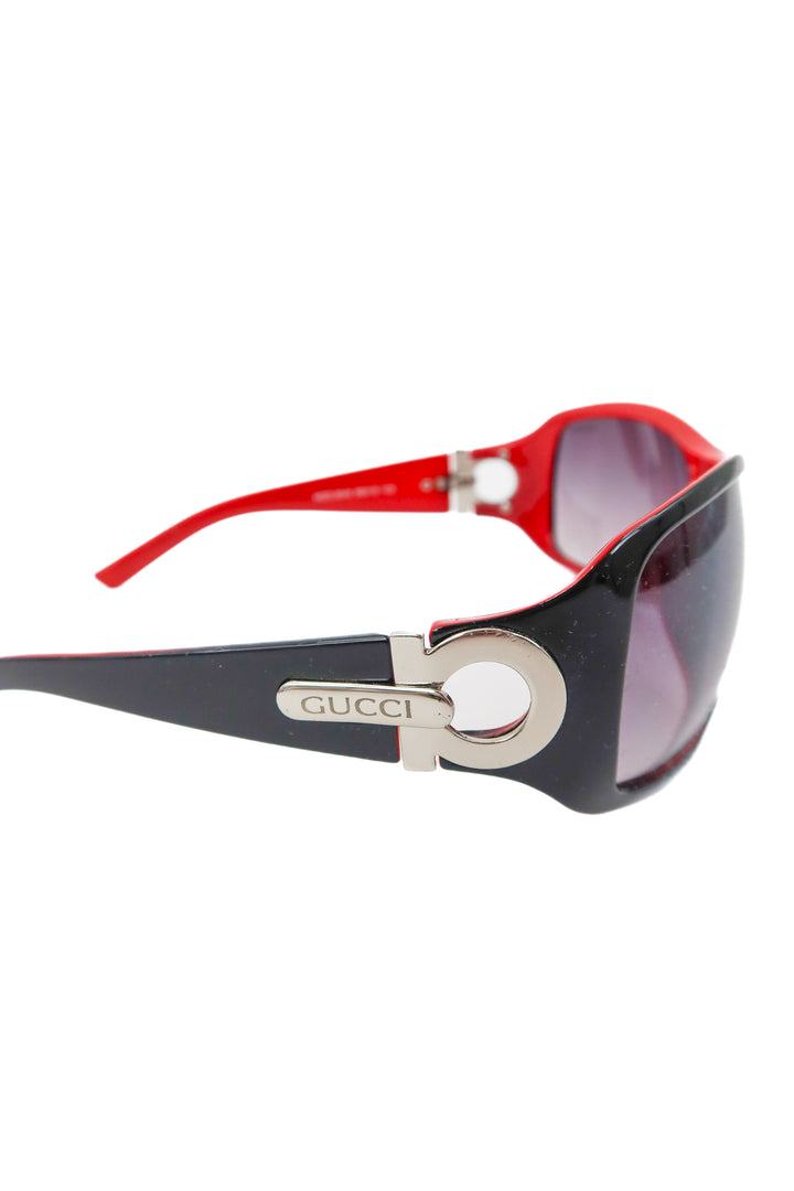 gucci black/red/silver sunglasses