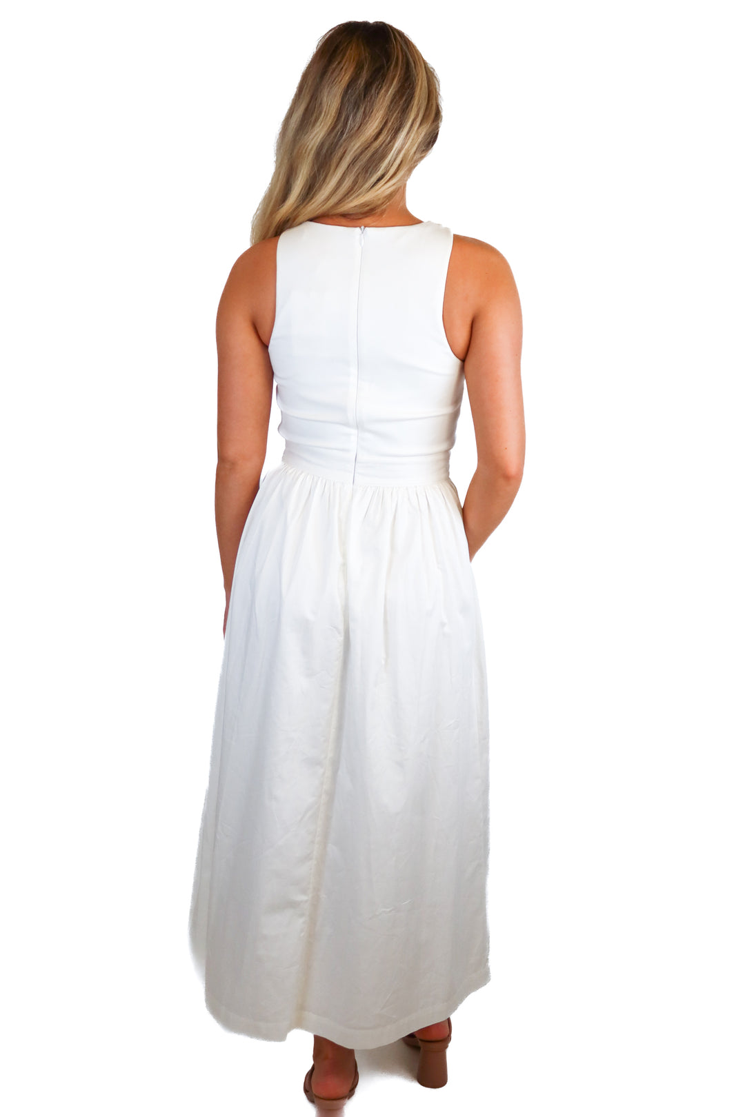 Rue Sophie white tank midi dress NWT (S; retail $188)