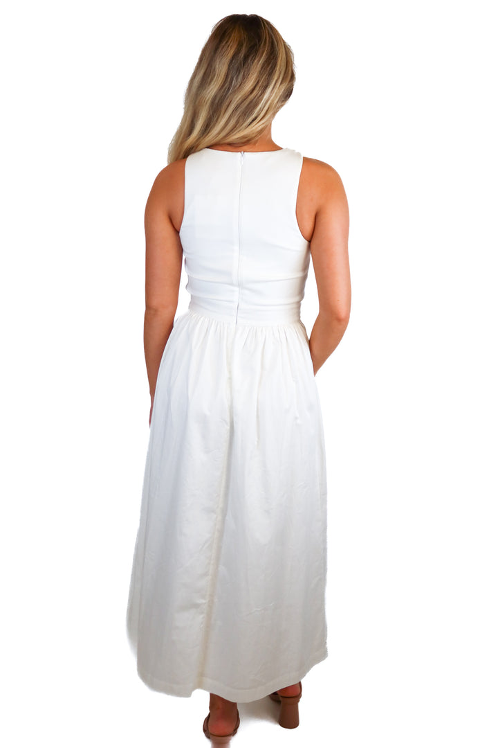 Rue Sophie white tank midi dress NWT (S; retail $188)