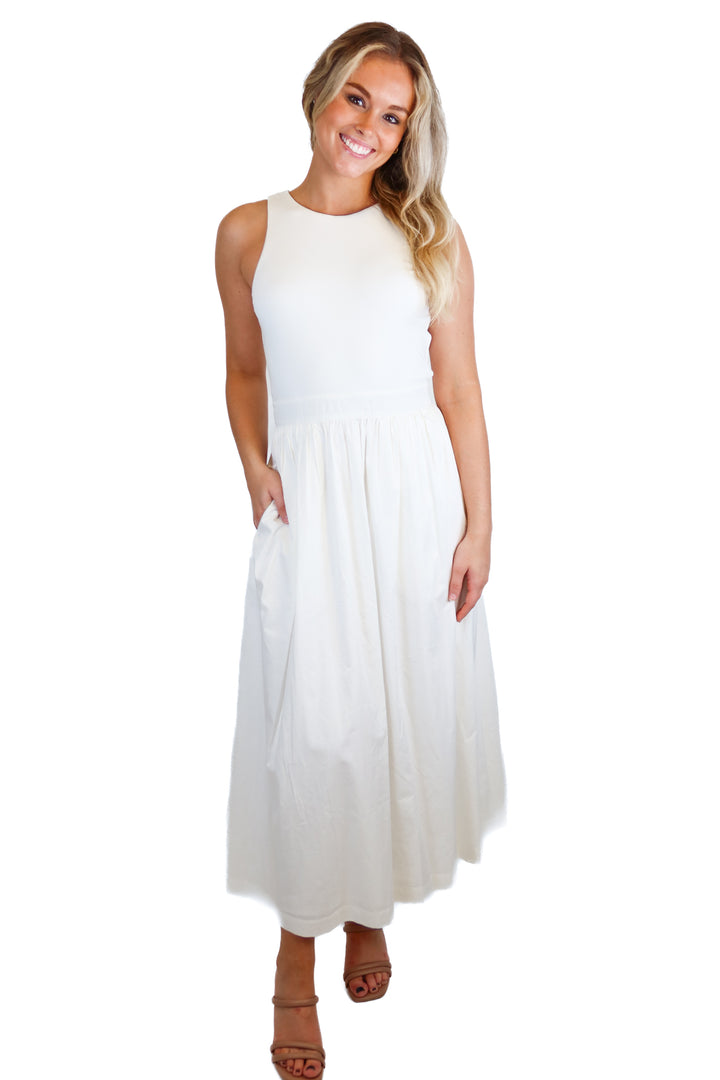 Rue Sophie white tank midi dress NWT (S; retail $188)