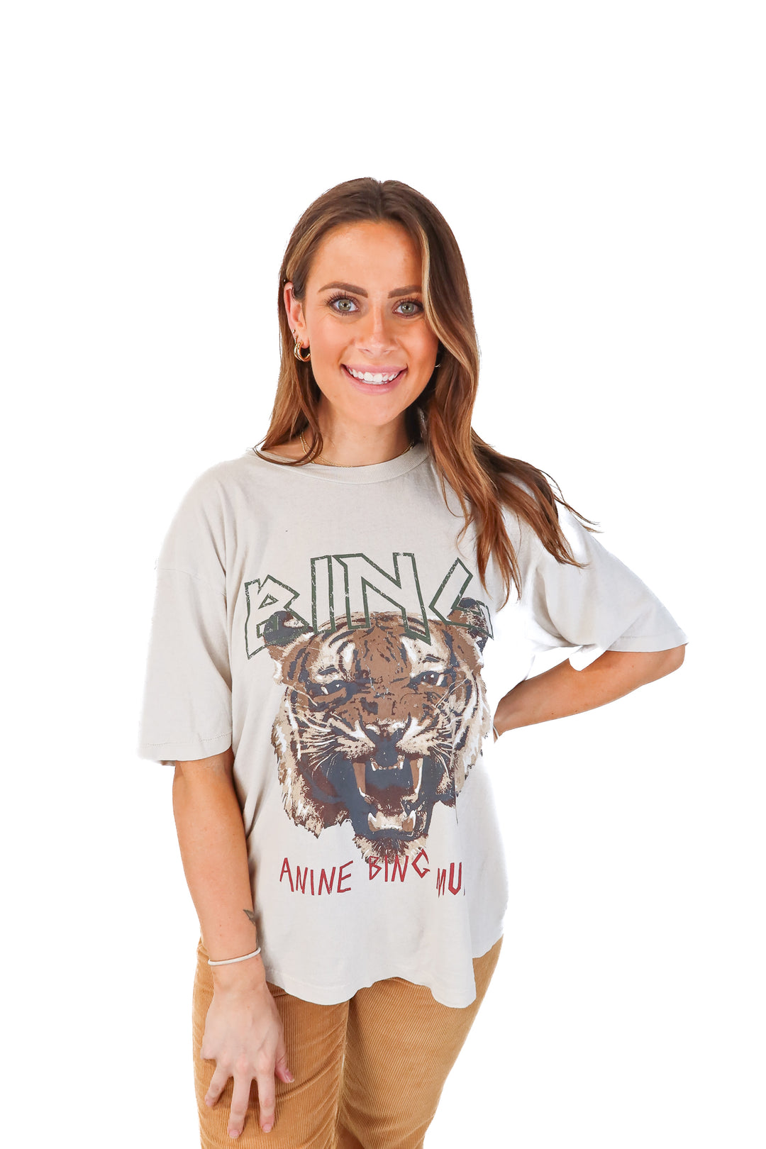Anine Bing Light grey muse t-shirt (L; retails $120)