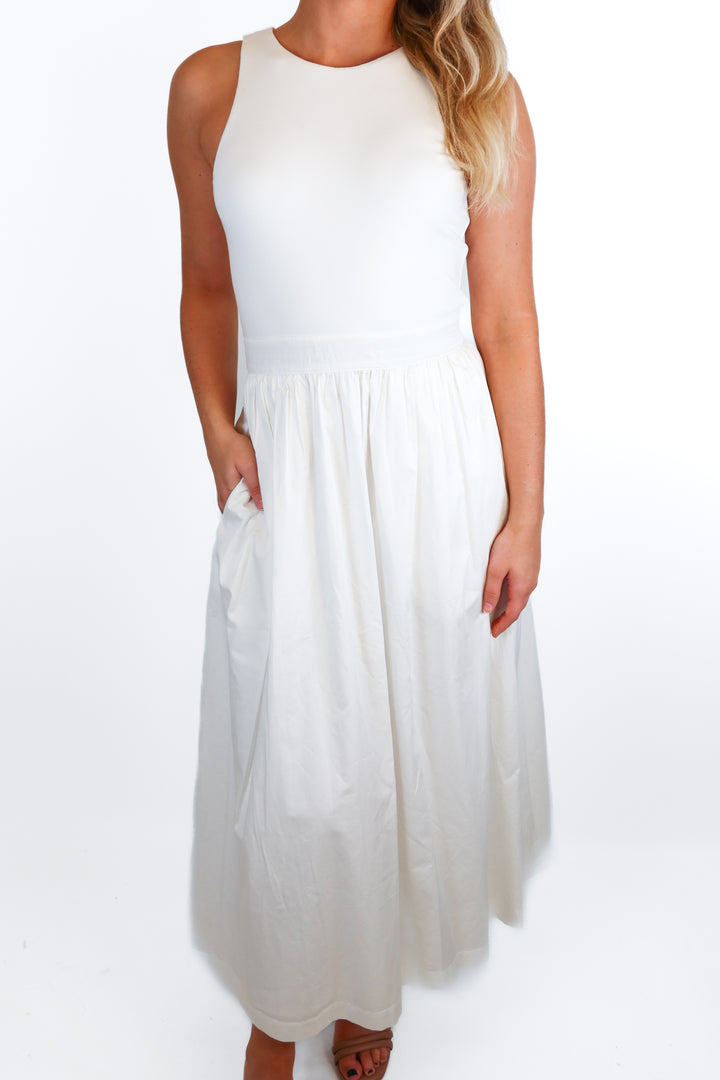Rue Sophie white tank midi dress NWT (S; retail $188)
