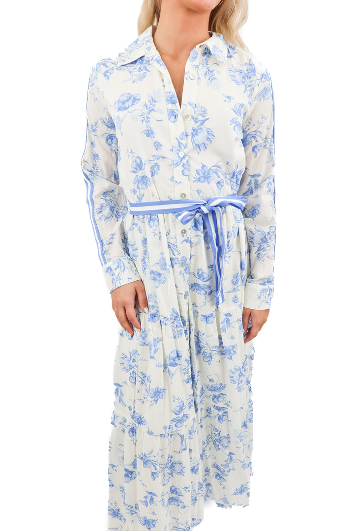 cece white/blue floral maxi dress (S; retail $139)