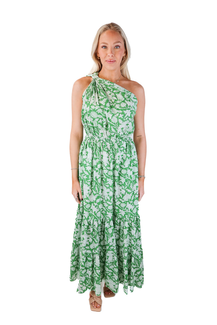 Charina Sarte Green Floral Dress (S; retail $410)