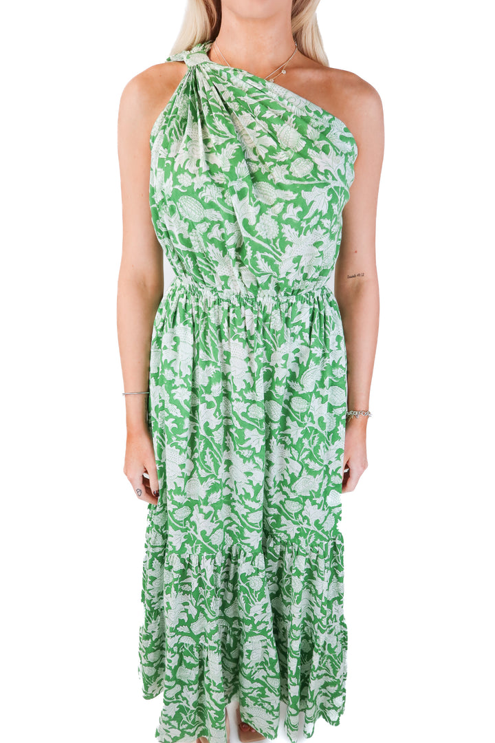 Charina Sarte Green Floral Dress (S; retail $410)