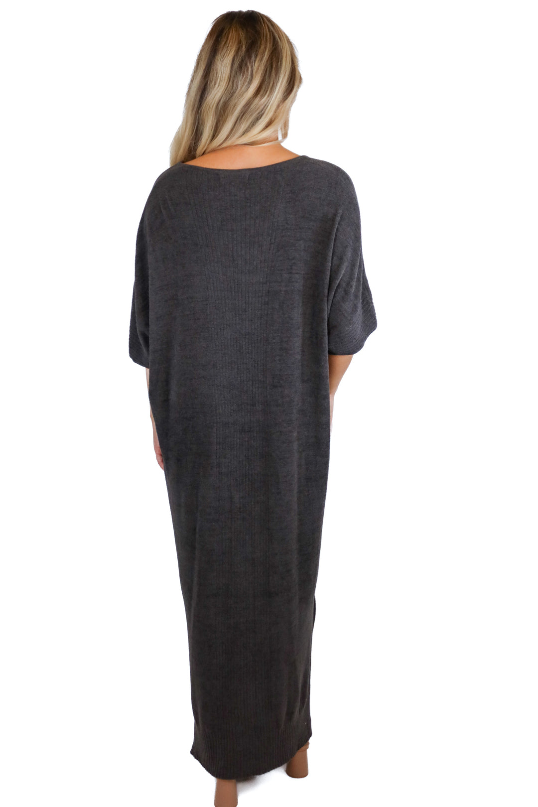 Barefoot Dreams dark gray sweater dress (O/S; retail $158)
