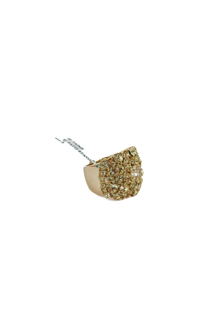 gold chunky rhinestone ring NWT (8; retails $29.95)