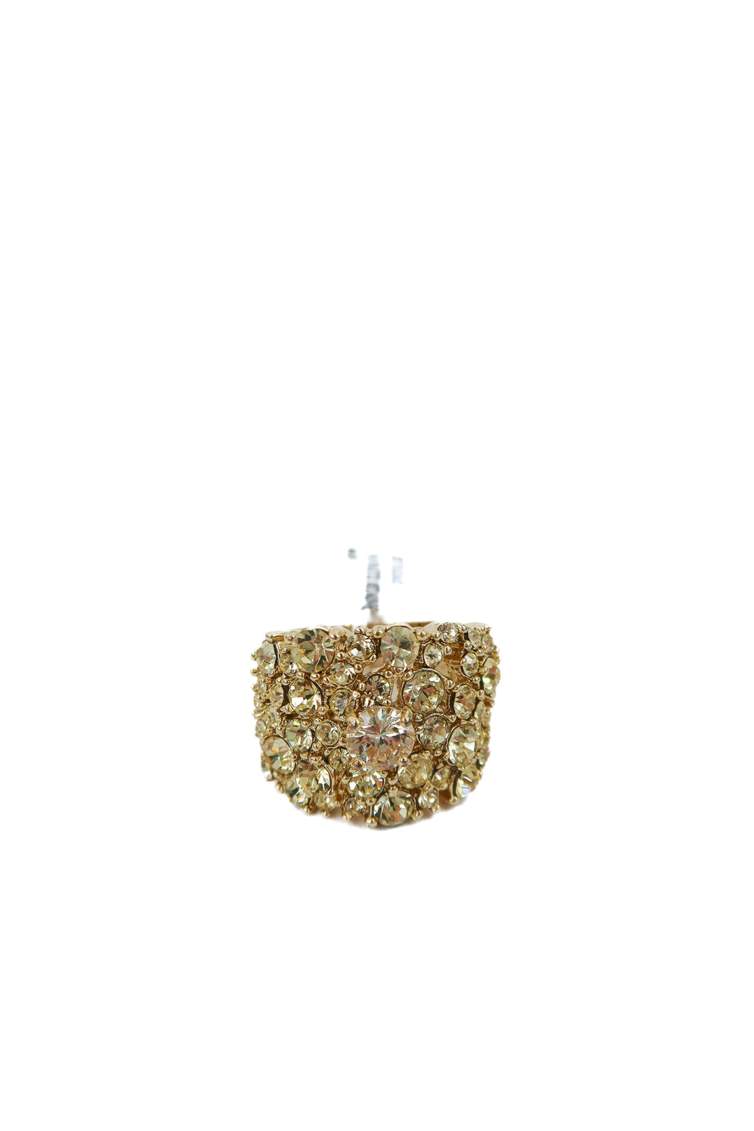 gold chunky rhinestone ring NWT (8; retails $29.95)