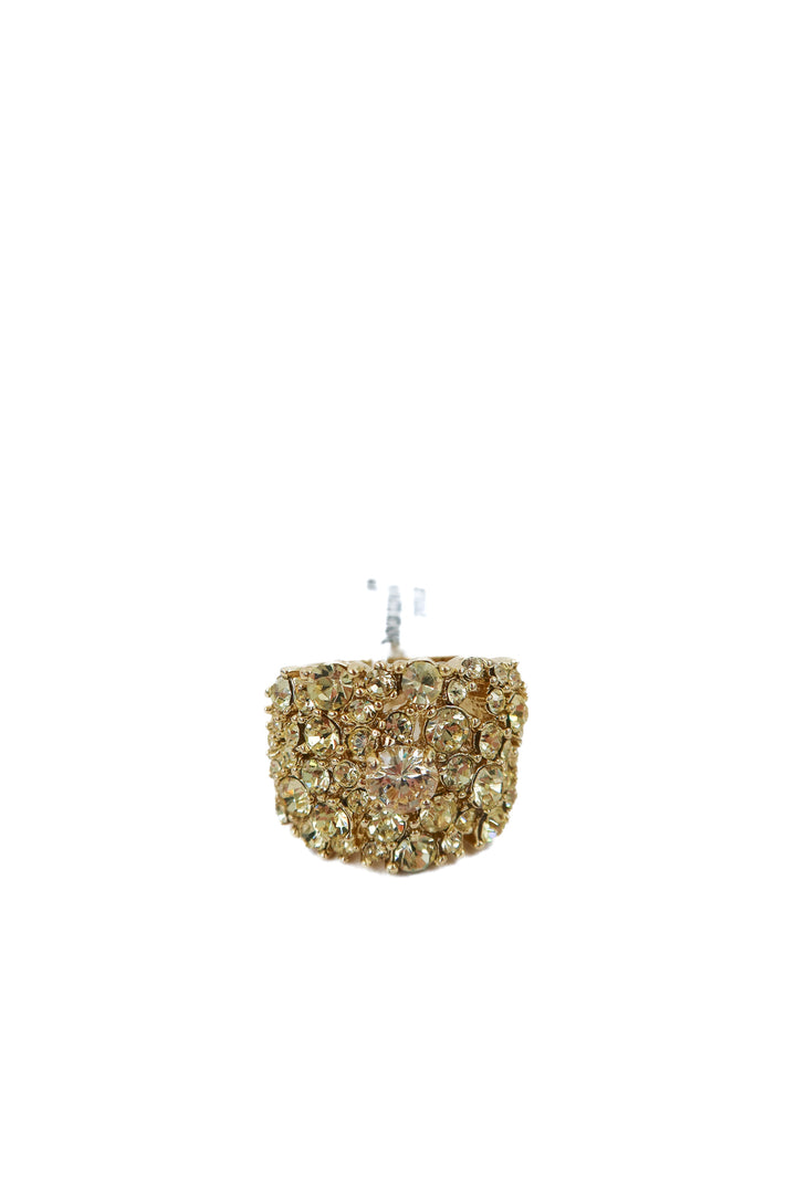 gold chunky rhinestone ring NWT (8; retails $29.95)
