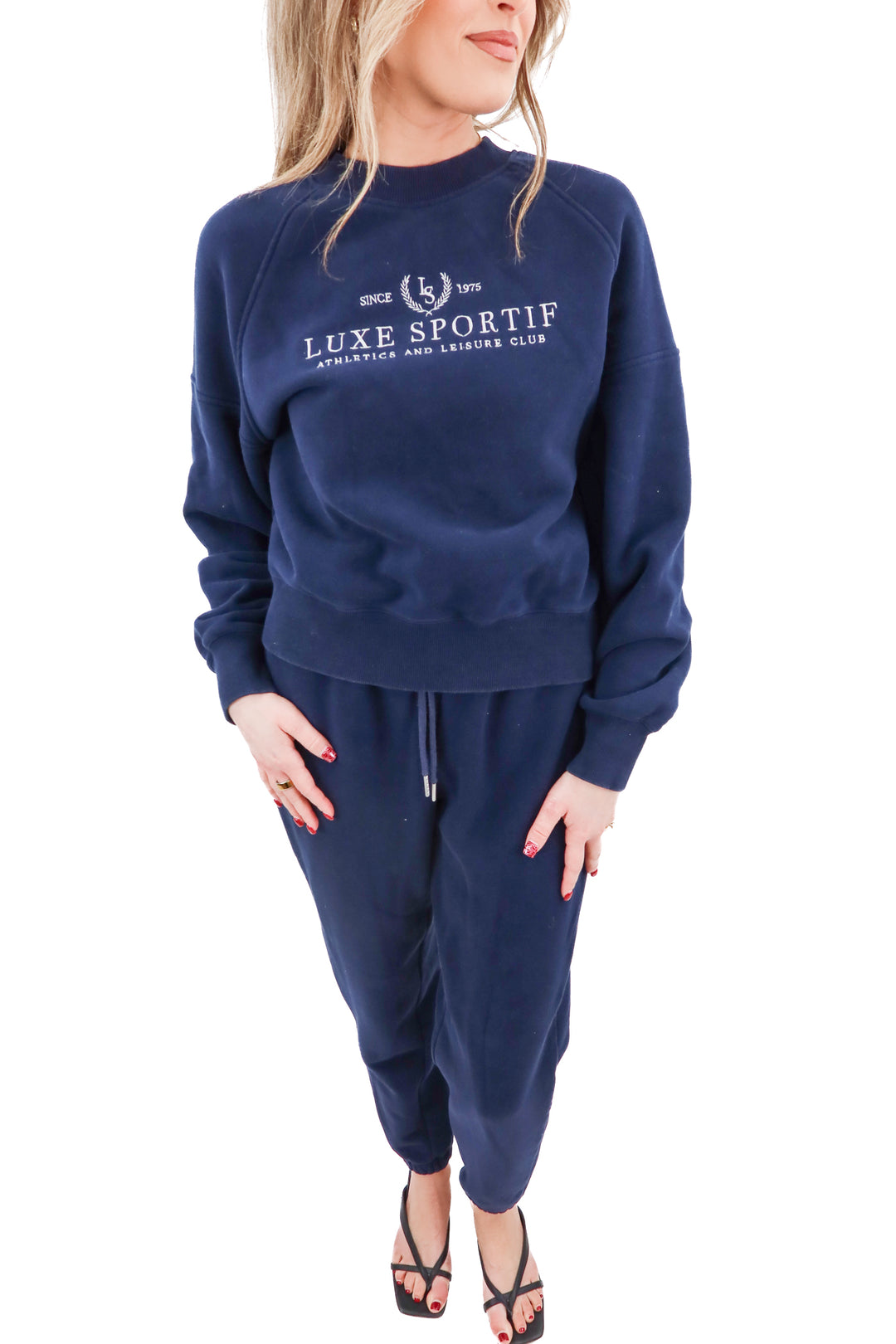 Dynamite navy sweat set (S)