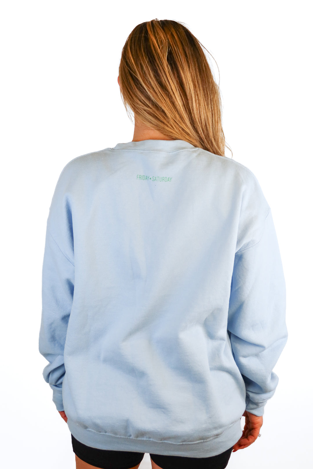 Custom blue "Let's Go For A Walk" sweatshirt (L)