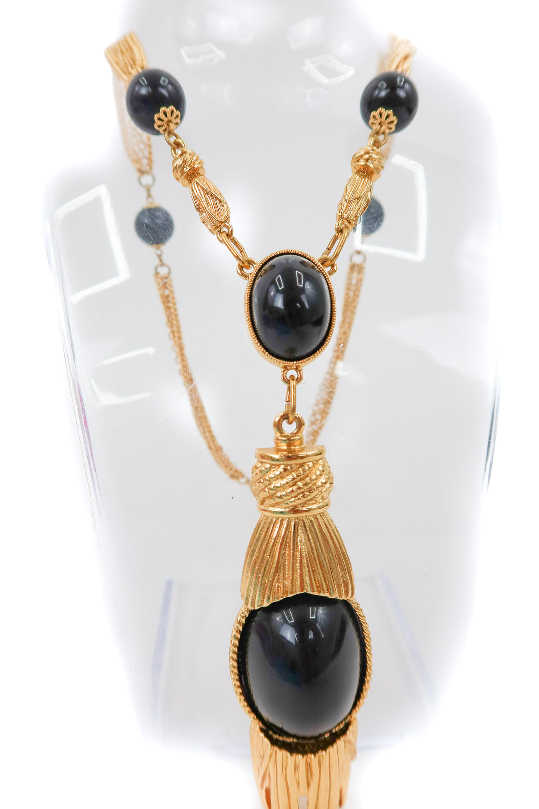 veronica beard gold/black long statement necklace NWT (retail $600)