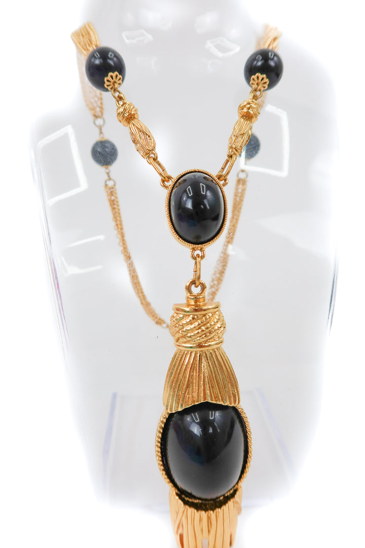veronica beard gold/black long statement necklace NWT (retail $600)