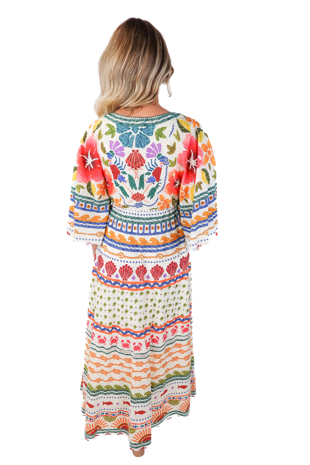 farm rio colorful beaded maxi dress (xs)