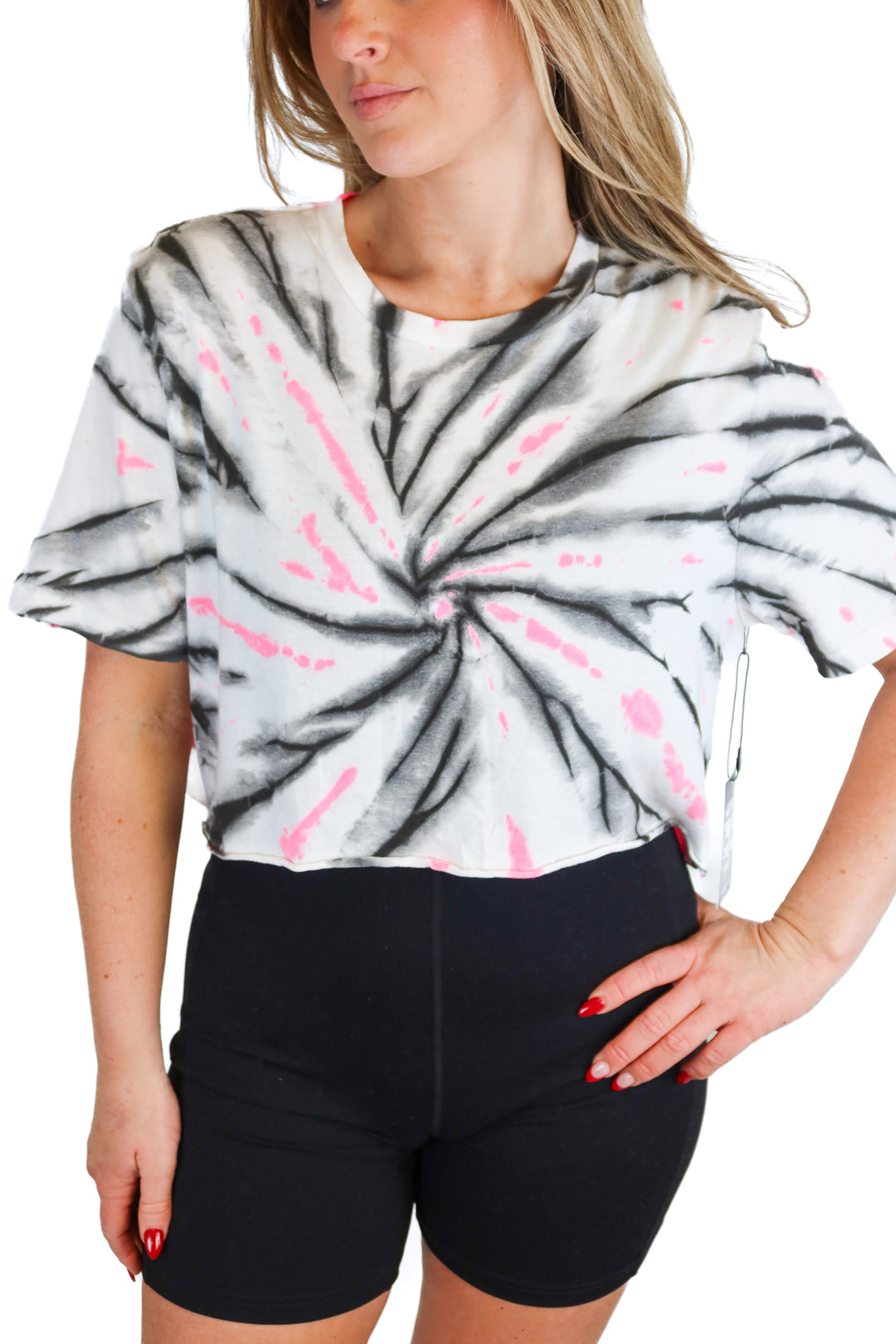 Myrrhe pink/black tie dye top NWT (S; retail $125)